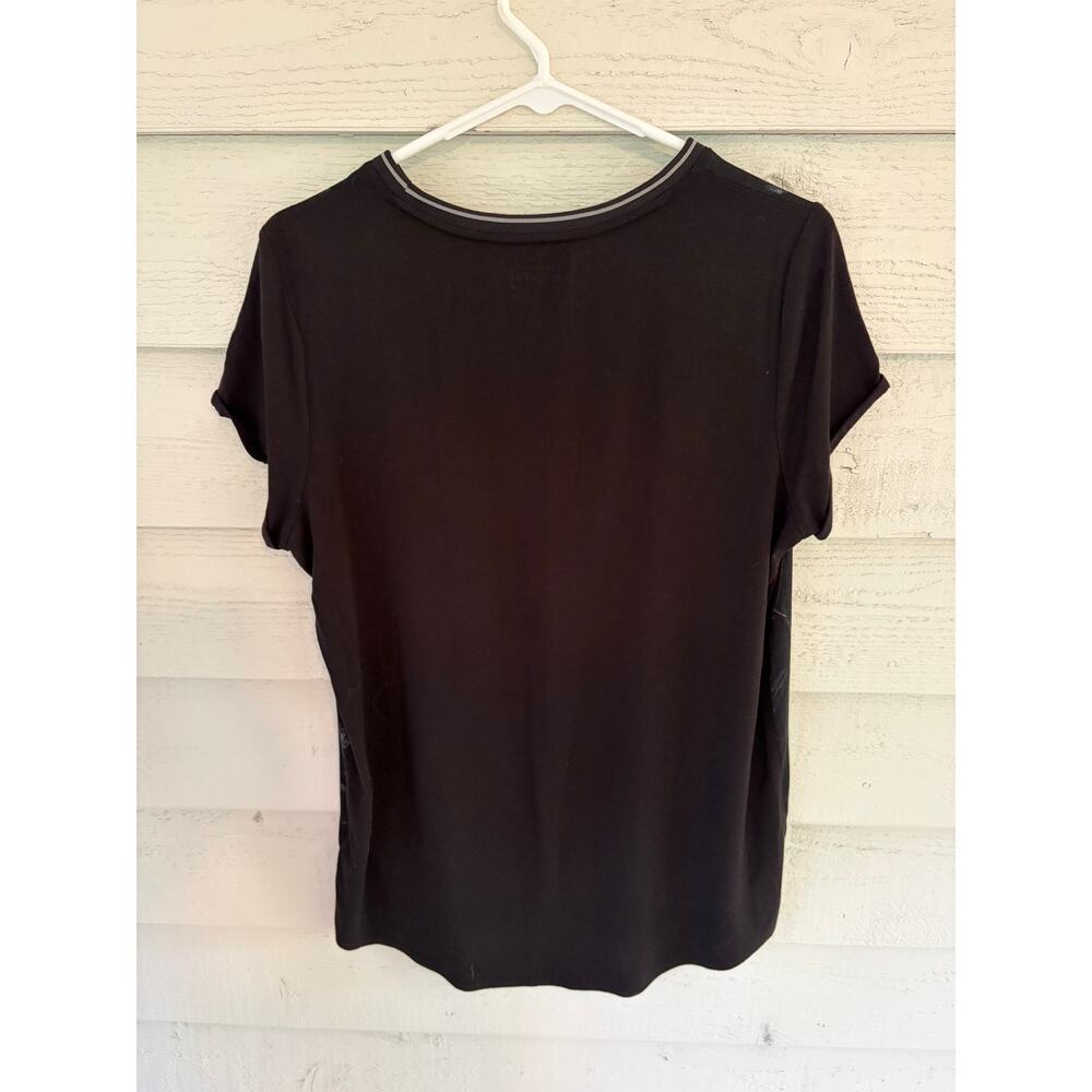 Ruff Hewn Grey Black Marble Print Short Sleeve Top Size M - Picture 7 of 8